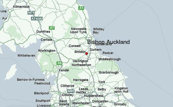 karte Bishop Auckland